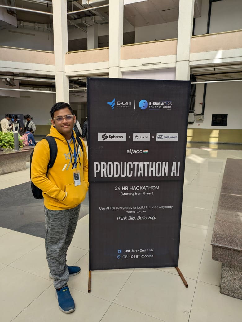 Swarnajit Roy at Productathon AI, IIT Roorkee